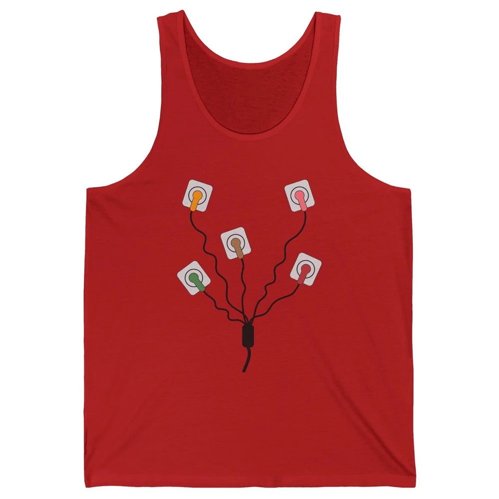 Electrocardiogram EKG Nurse Leads Cheat Sheet Telemetry Tech Unisex Jersey Tank