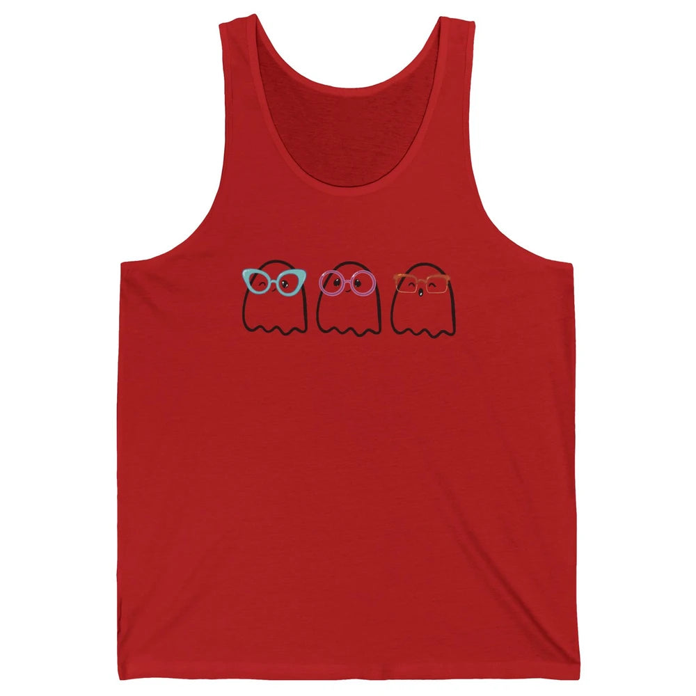 Cute Little Ghosts Glasses Optometrist Halloween Optician Unisex Jersey Tank
