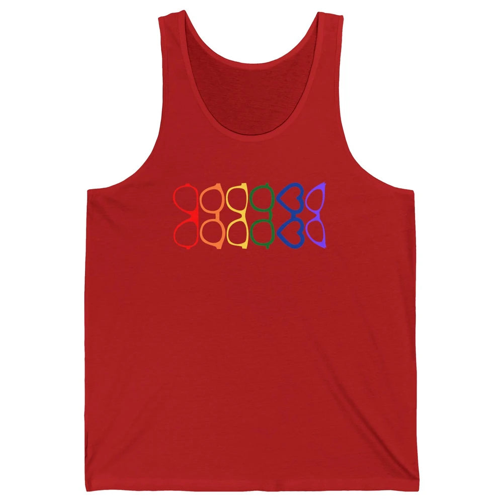 Rainbow Eyeglasses Pride Optometrist Optician Glasses Gift Unisex Jersey Tank