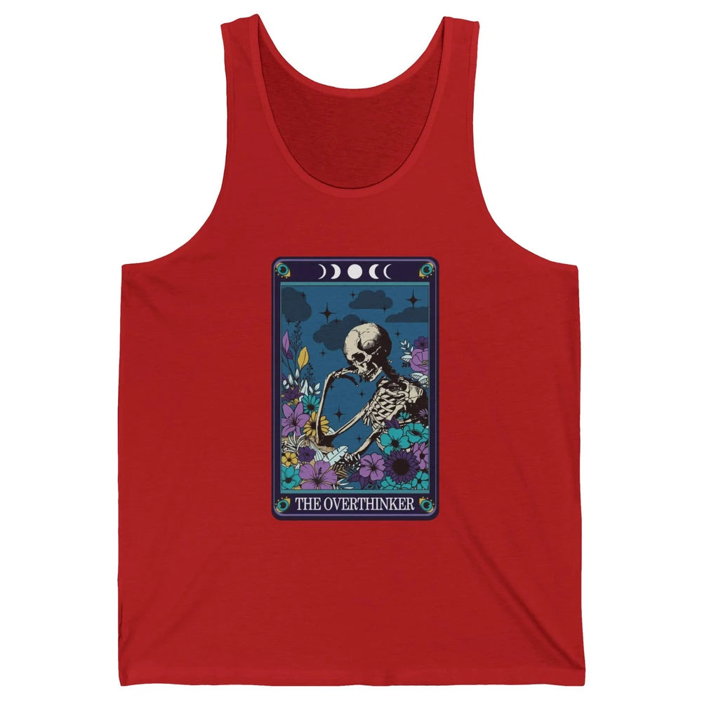 Floral Skeleton The Overthinker Tarot Card Halloween Costume Unisex Jersey Tank
