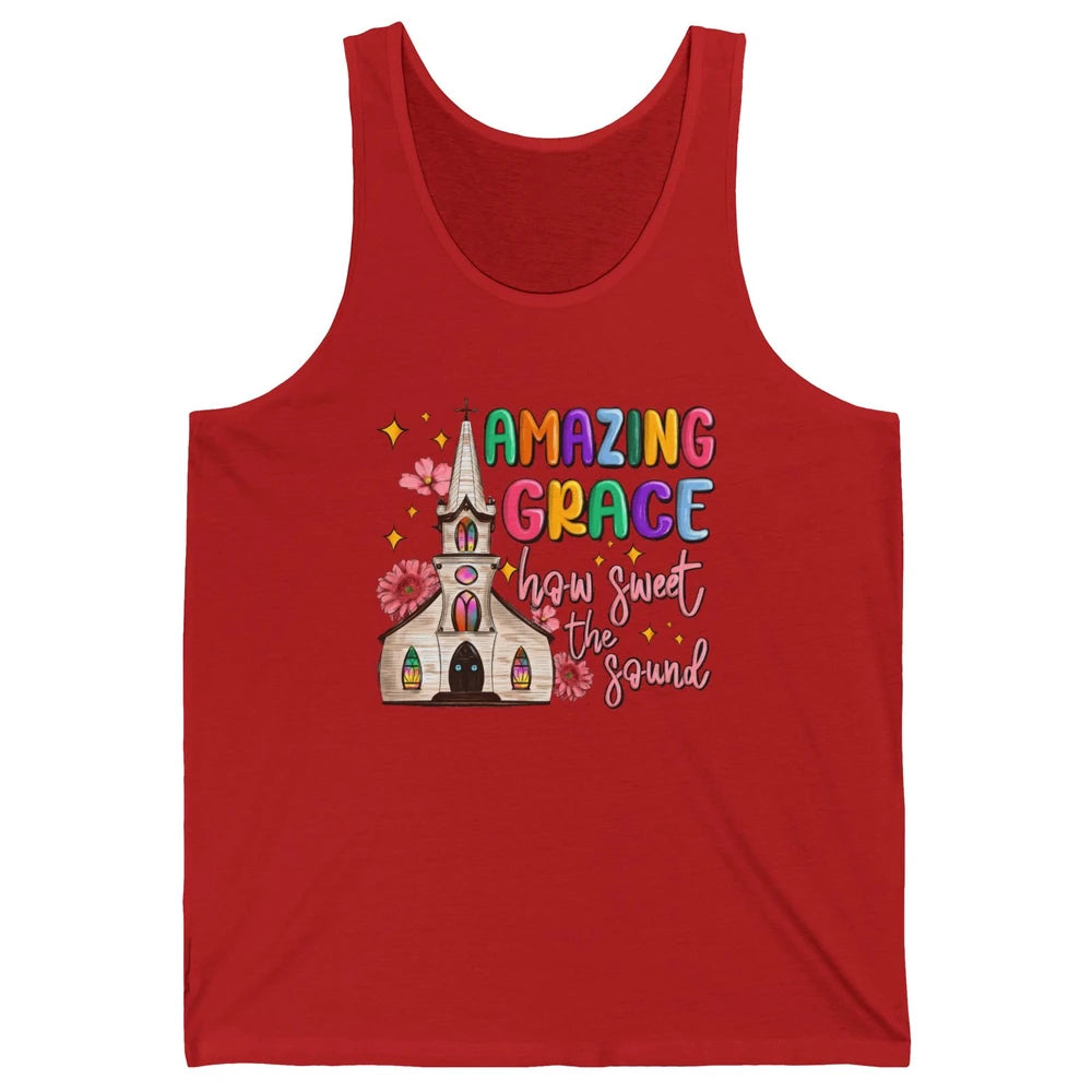 Christian Church Amazing Grace How Sweet The Sound Religious Unisex Jersey Tank