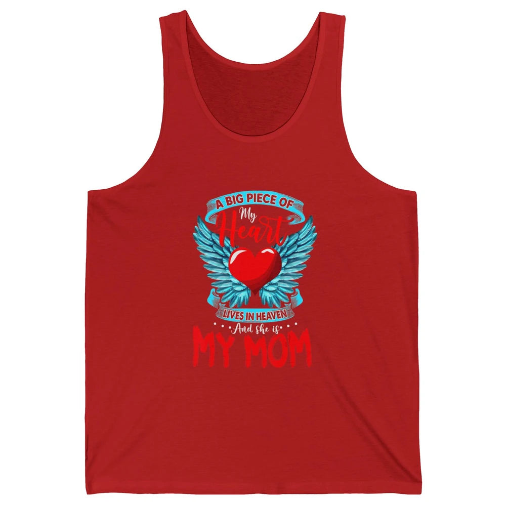 A Big Piece Of My Heart Mom In Heaven Angel Wings Guardian Unisex Jersey Tank