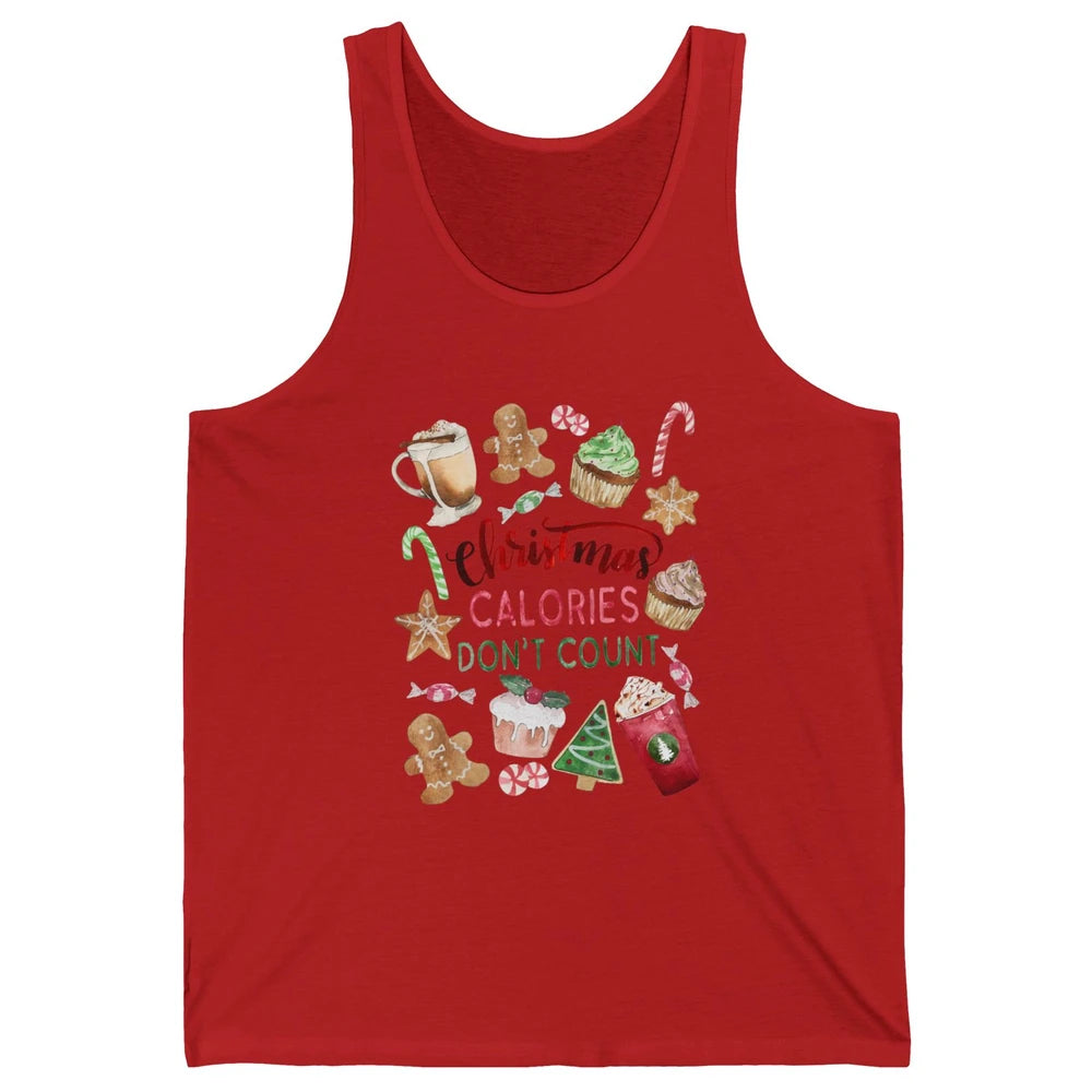 Funny Christmas Favorites Calories Dont Count Christmas Cake Unisex Jersey Tank