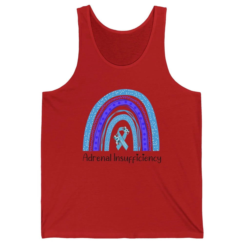 Adrenal Insufficiency Awareness Floral Light Blue Ribbon Unisex Jersey Tank