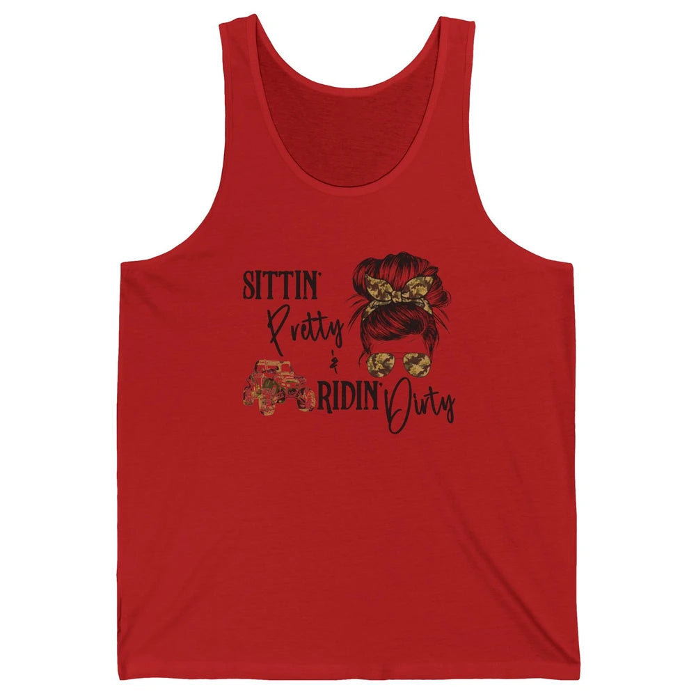 Messy Bun Mom Sunglasses UTV Offroad SXS Life Riding Girl Unisex Jersey Tank