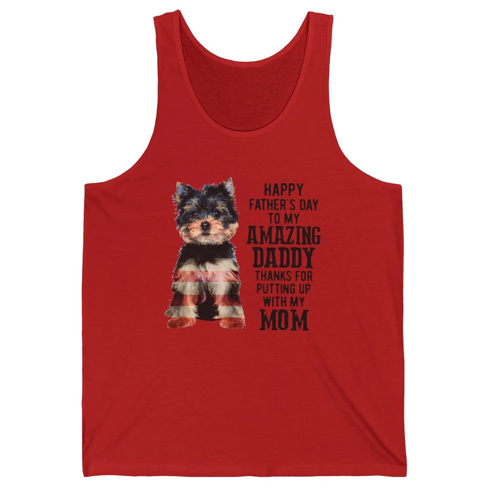 Yorkshire Terrier Fathers Day To My Amazing Dad Yorkie Lover Unisex Jersey Tank