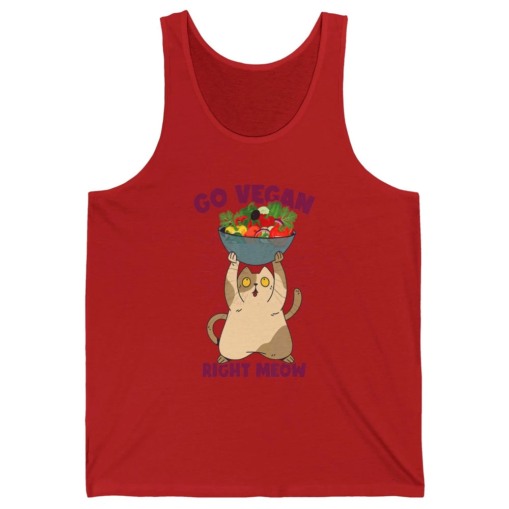 Funny Go Vegan Cat Plant Based Diet Animal Pet Vegetarian Unisex Jersey Tank
