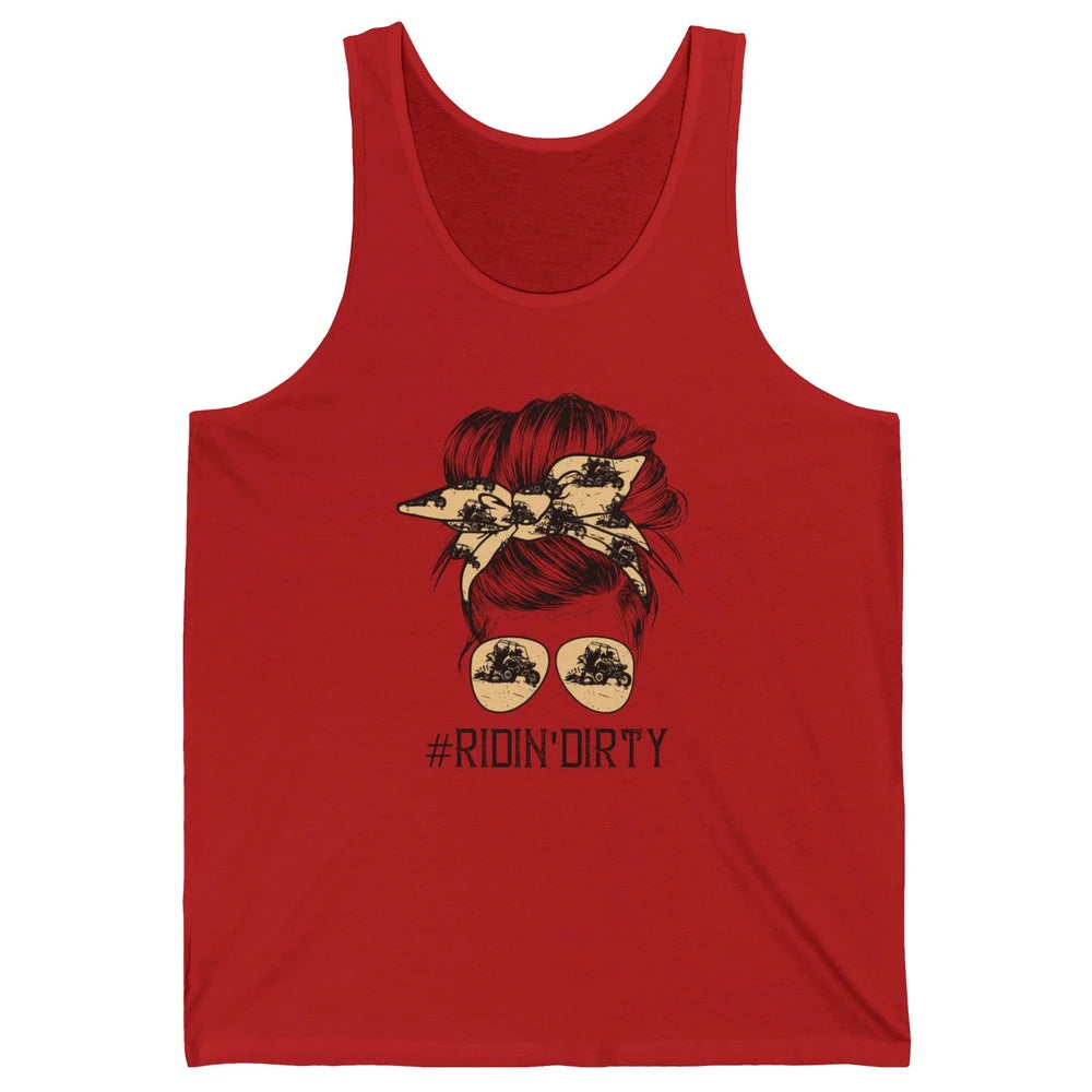 Messy Bun Sunglasses UTV Bandana SXS Life Mud Riding Girl Unisex Jersey Tank