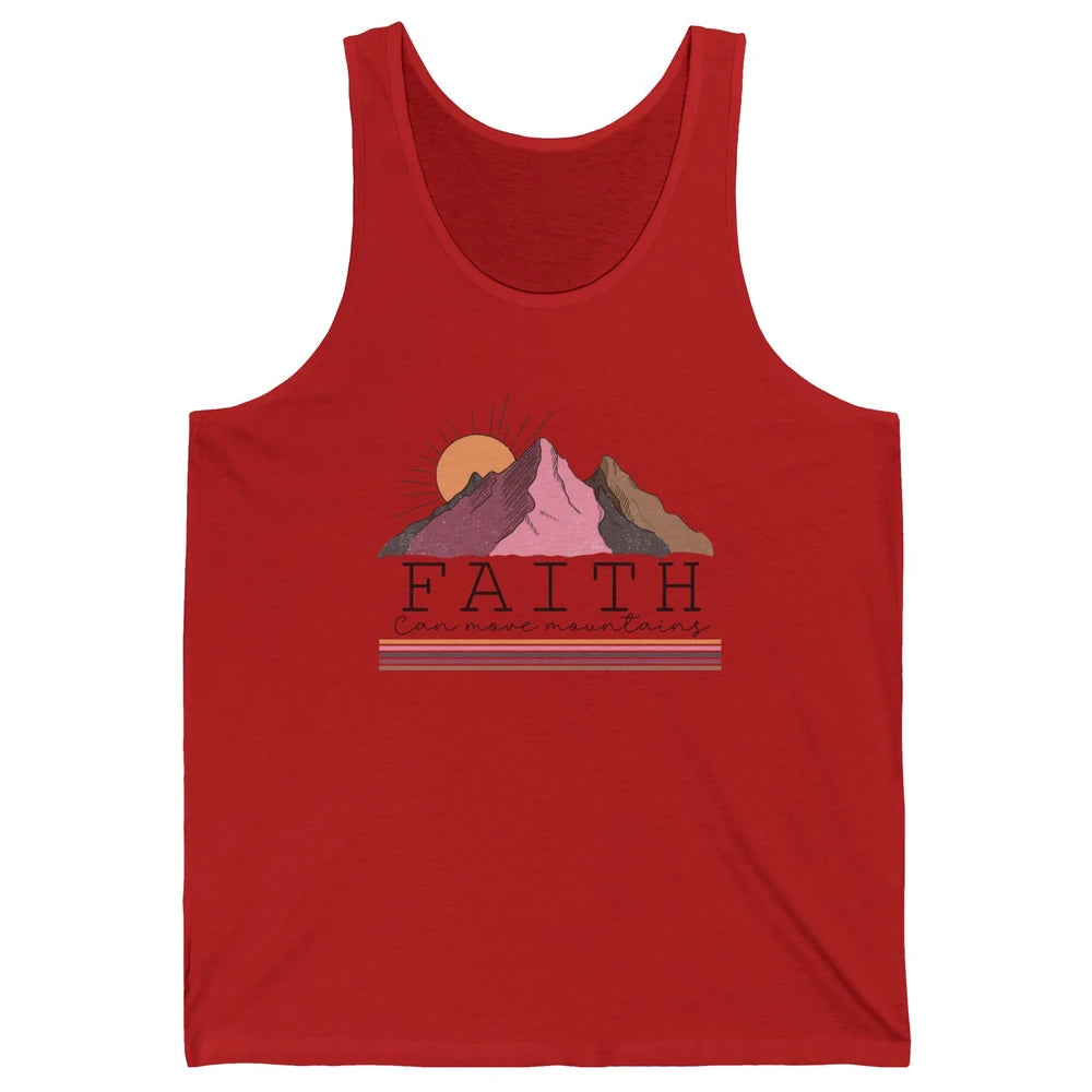 Faith Can Move Mountains Retro Christian Bible Verse Jesus Unisex Jersey Tank