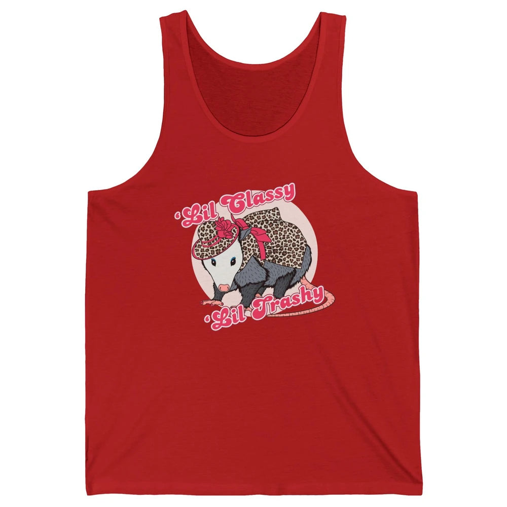Leopard Possum Lil Classy Lil Trashy Possum Sarcastic Unisex Jersey Tank