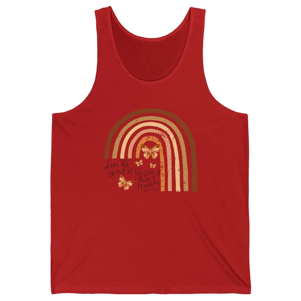 Retro Rainbow Christian Where Spirit Of The Lord Is Bible Unisex Jersey Tank