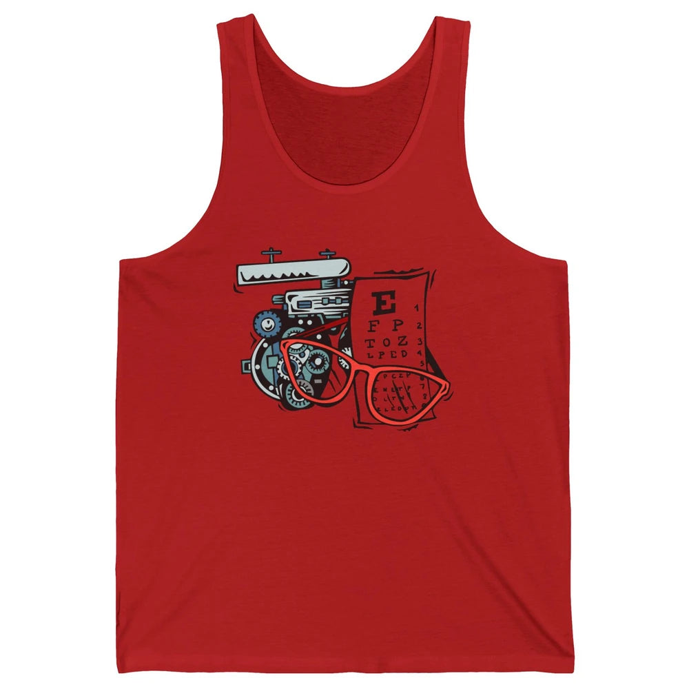 Optometry Tools Phoropter Eyeglasses Ophthalmology Optician Unisex Jersey Tank