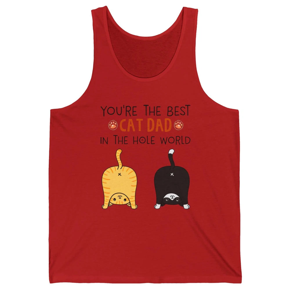 Funny Best Cat Dad In The Hole World Father's Day Unisex Jersey Tank