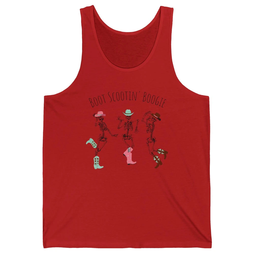 Cowboy Skeleton Dance Boot Scooting Boogie Western Halloween Unisex Jersey Tank