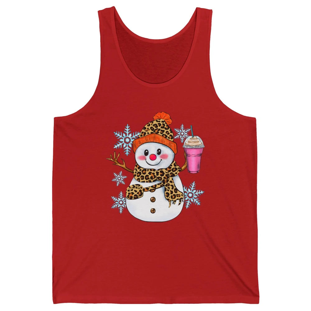 Retro Leopard Christmas Bougie Snowman Boojee Winter Holiday Unisex Jersey Tank