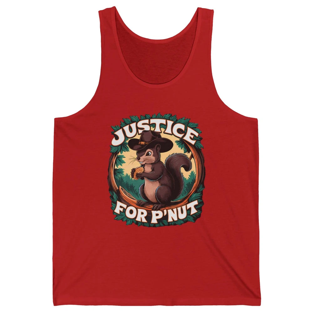Justice For P'Nut Cute Peanut Squirrel Cowboy Funny Rodeo Howdy Western Country Unisex Jersey Tank