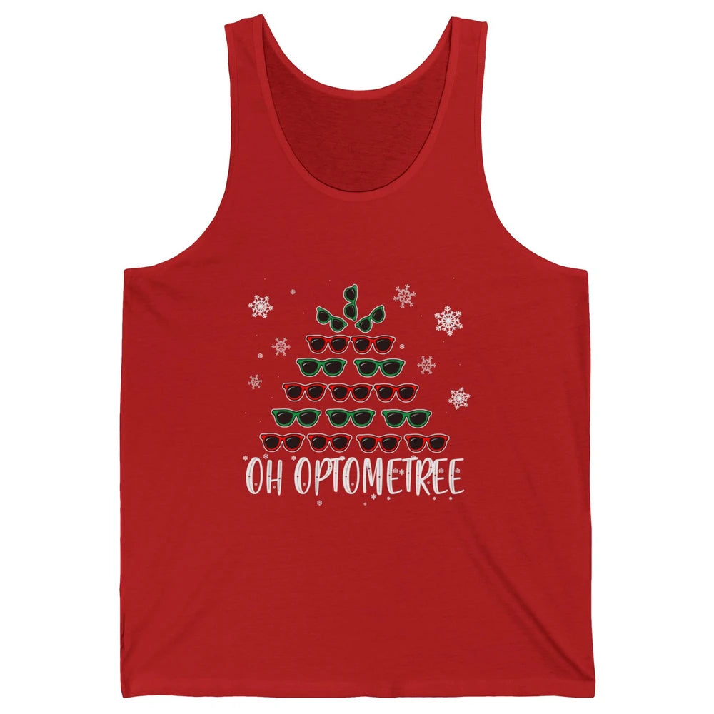Optician Christmas Funny Xmas Tree Eyeglasses Optometrist Unisex Jersey Tank