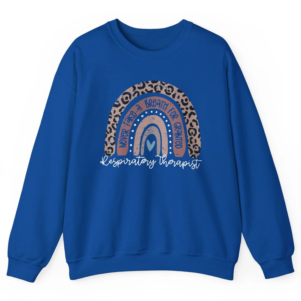 Retro Respiratory Therapy Rainbow Respiratory Therapist Gift Unisex Crewneck Sweatshirt