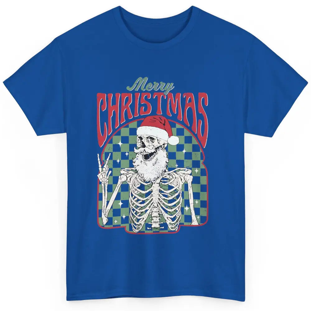 Merry Christmas Skeleton Santa Claus Vintage Xmas Skull Vibe Classic Unisex T-Shirt