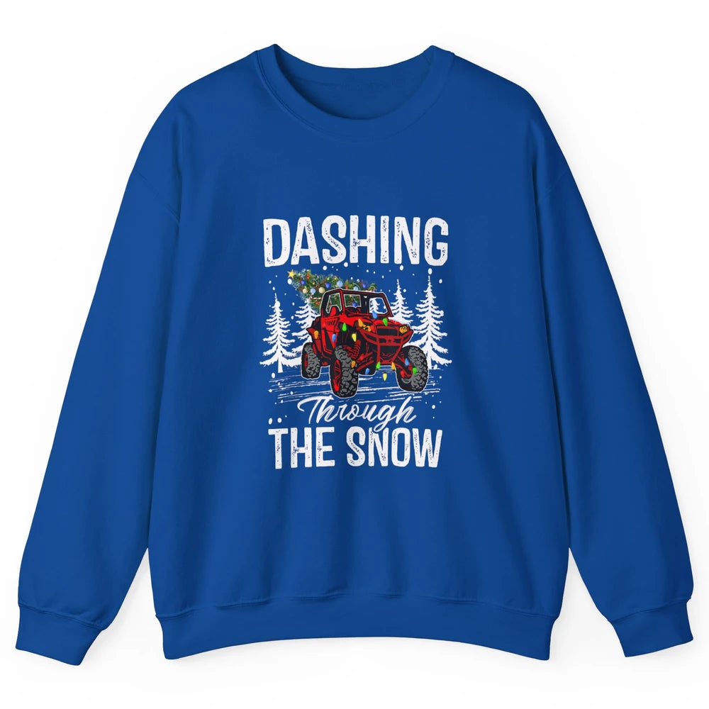 Side By Side Christmas UTV Riding Dirty SXS Rider Offroad Unisex Crewneck Sweatshirt