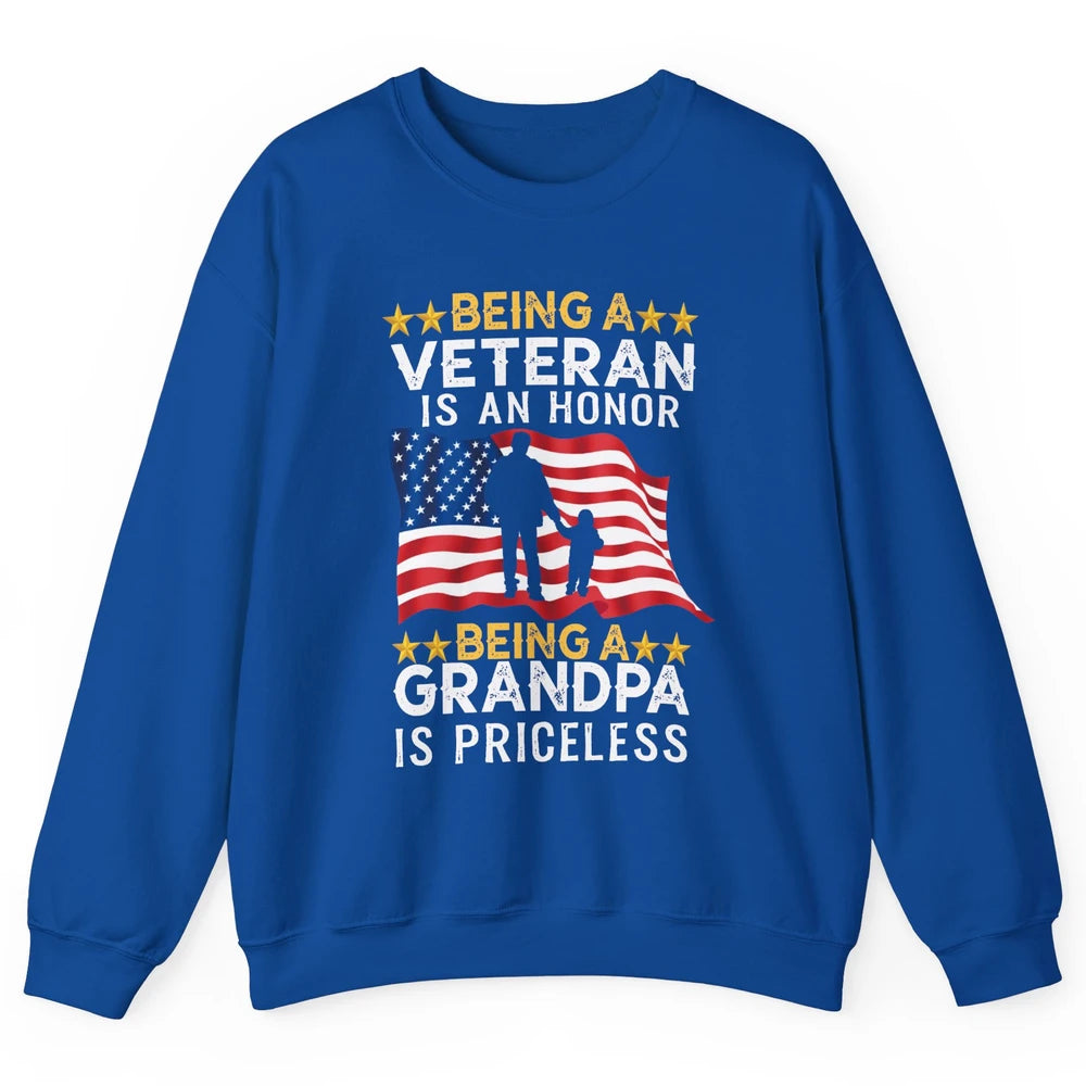 Being A Veteran Is An Honor Army Dad US Military Day Unisex Crewneck Sweatshirt