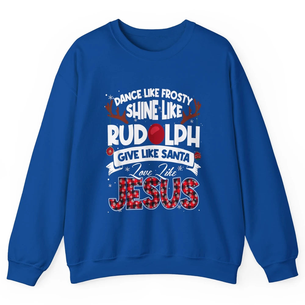 Merry Christmas Santa Frosty Rudolph Jesus Xmas God Reindeer Unisex Crewneck Sweatshirt