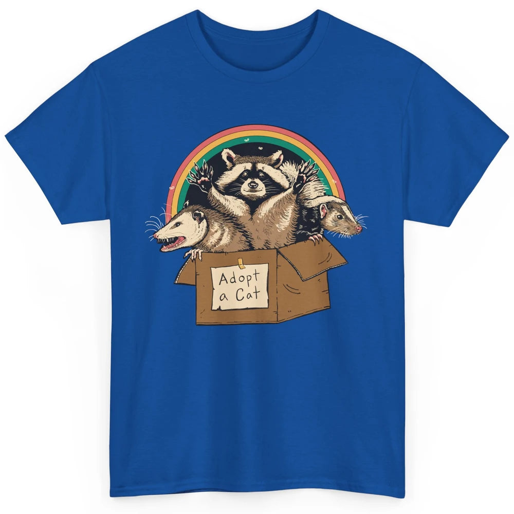 Adopt Forbidden Cats In Box Raccoon Skunks Possum Cat Lovers Classic Unisex T-Shirt