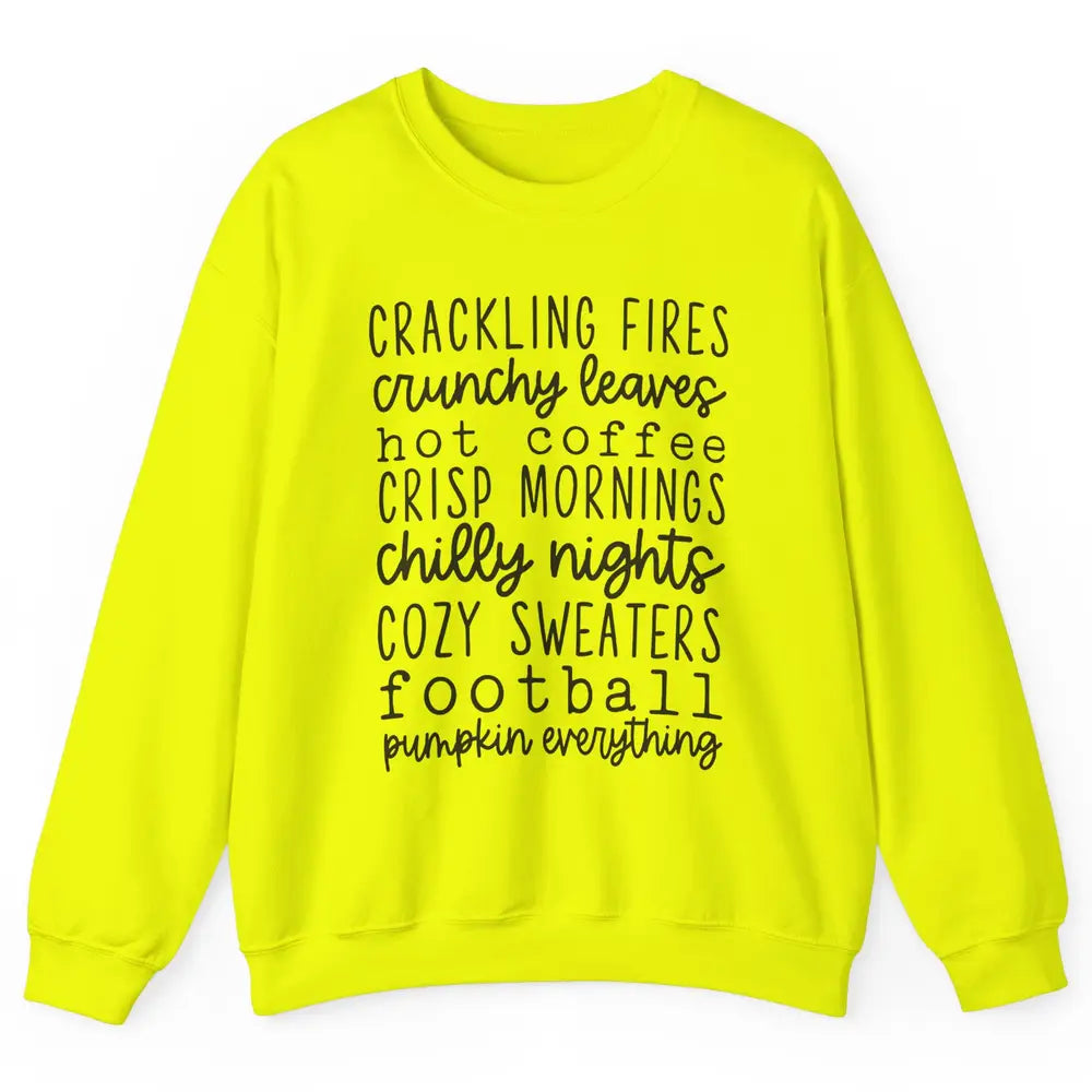 Fall Favorite Crackling Fire Pumpkin Everything Thanksgiving Unisex Crewneck Sweatshirt