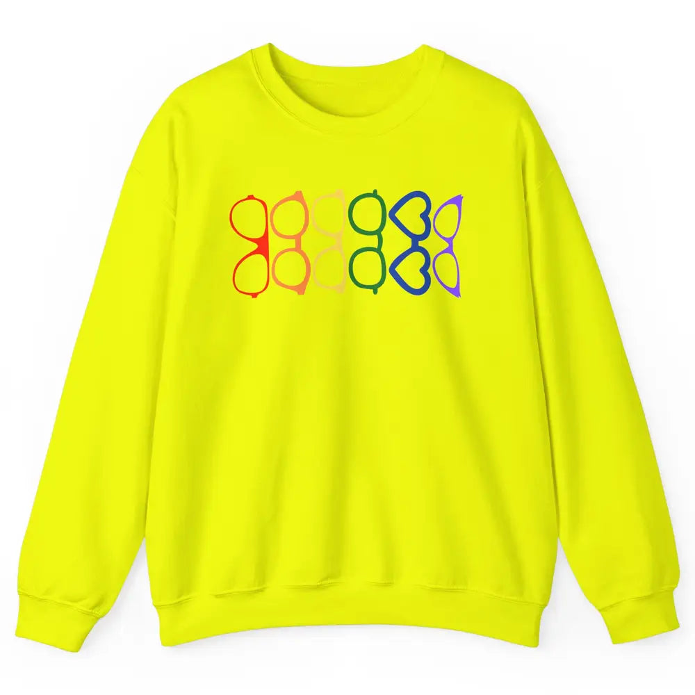 Rainbow Eyeglasses Pride Optometrist Optician Glasses Gift Unisex Crewneck Sweatshirt