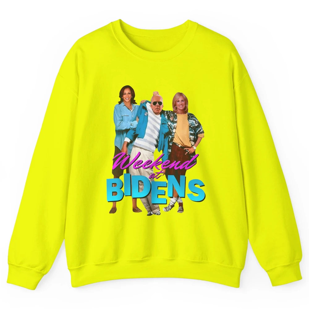 Weekend At Biden's Funny Joe Biden Anti Liberals Anti Biden Unisex Crewneck Sweatshirt