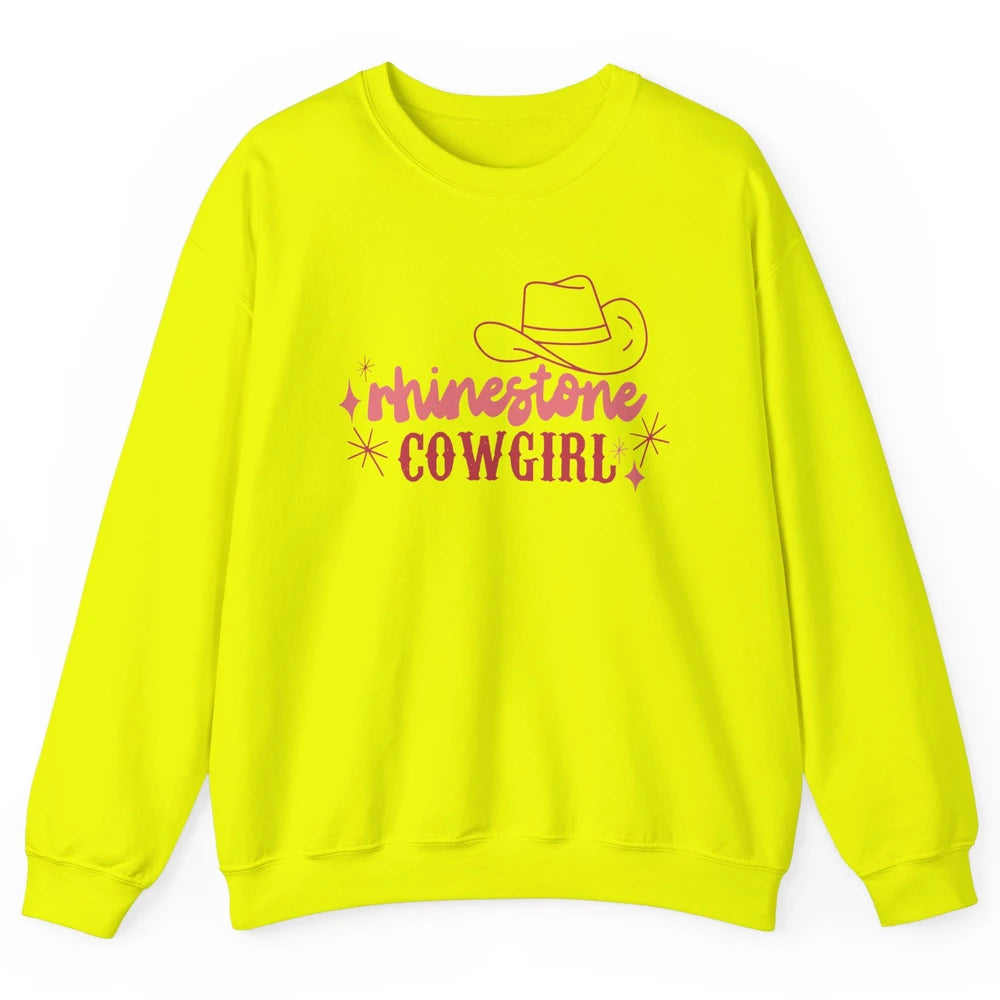 Retro Rhinestone Cowgirl Hippie Western Country Cowgirls Unisex Crewneck Sweatshirt