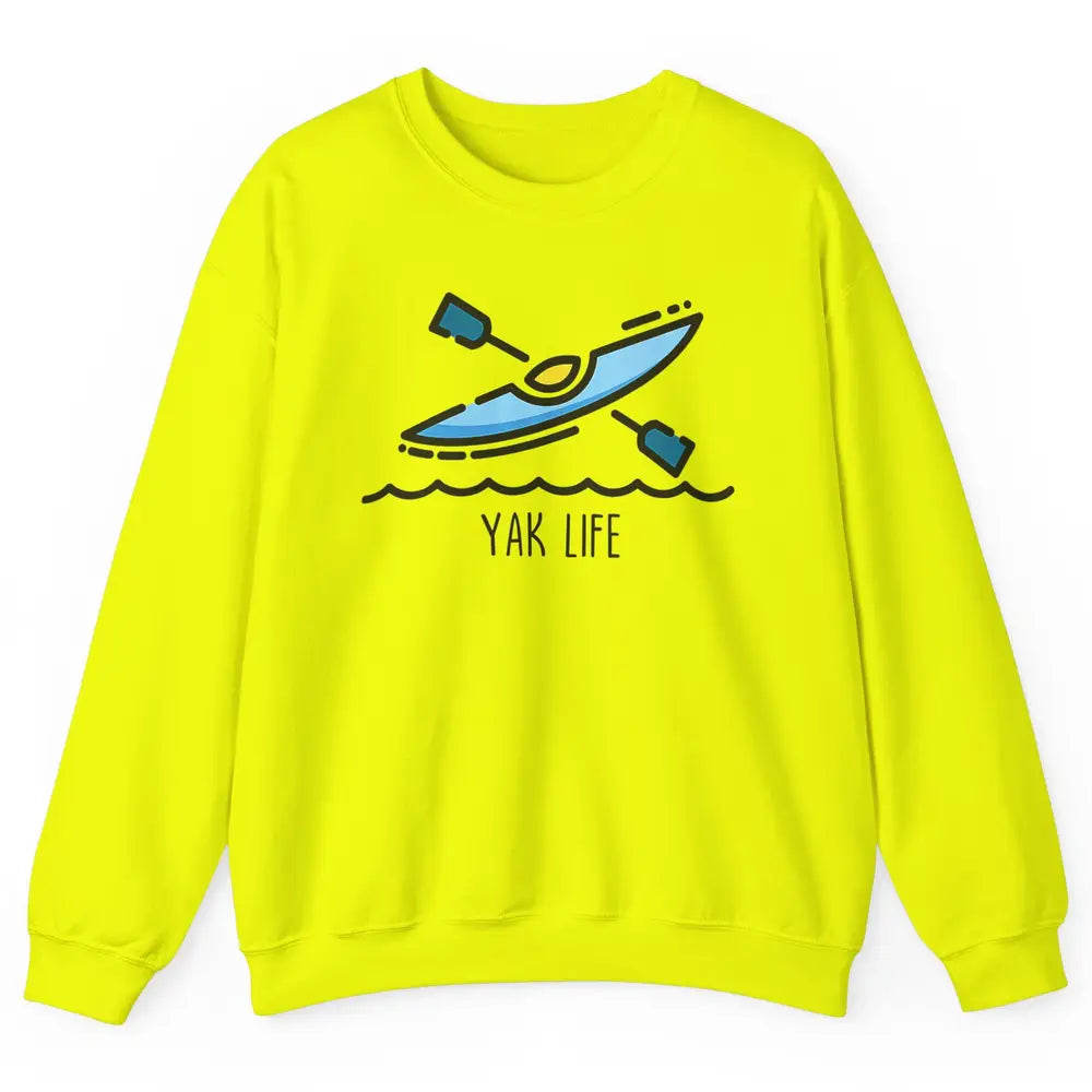 Yak Life Sunset Kayak Kayaking Retro 70s Paddling Outdoor Unisex Crewneck Sweatshirt