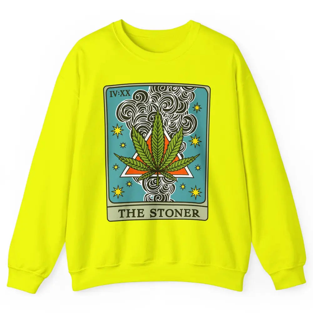 Vintage Weed The Stoner Tarot Card Weed Cannabis Marijuana Unisex Crewneck Sweatshirt