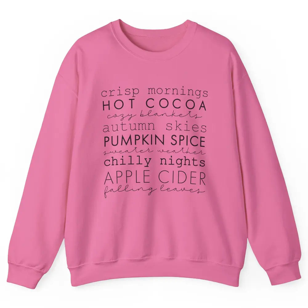 Fall Gift Sweater Weather Apple Cider Falling Leaves Autumn Unisex Crewneck Sweatshirt
