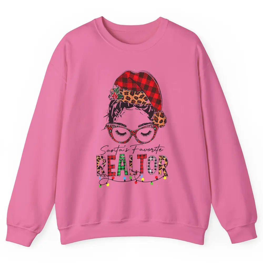 Merry Christmas Xmas Santa Messy Hair Realtor Real Estate Unisex Crewneck Sweatshirt