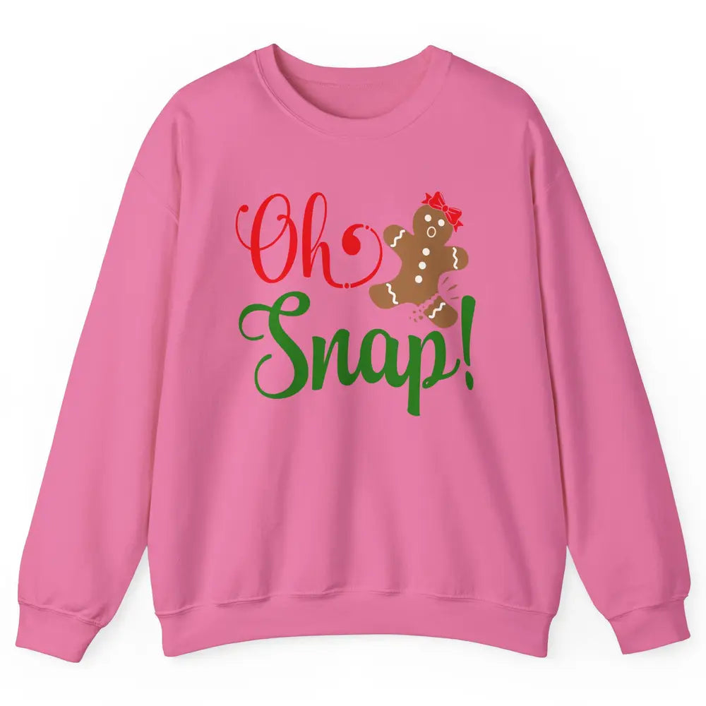 Funny Gingerbread Broken Oh Snap Western Christmas Cookies Unisex Crewneck Sweatshirt