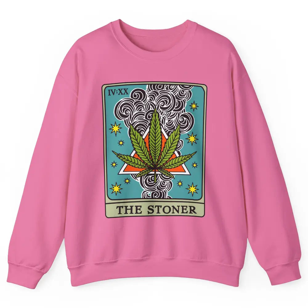 Vintage Weed The Stoner Tarot Card Weed Cannabis Marijuana Unisex Crewneck Sweatshirt