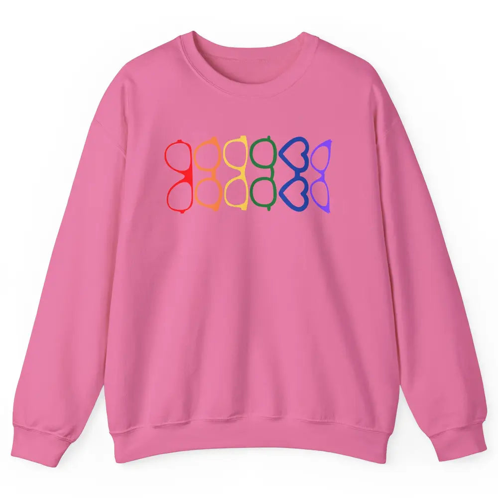 Rainbow Eyeglasses Pride Optometrist Optician Glasses Gift Unisex Crewneck Sweatshirt