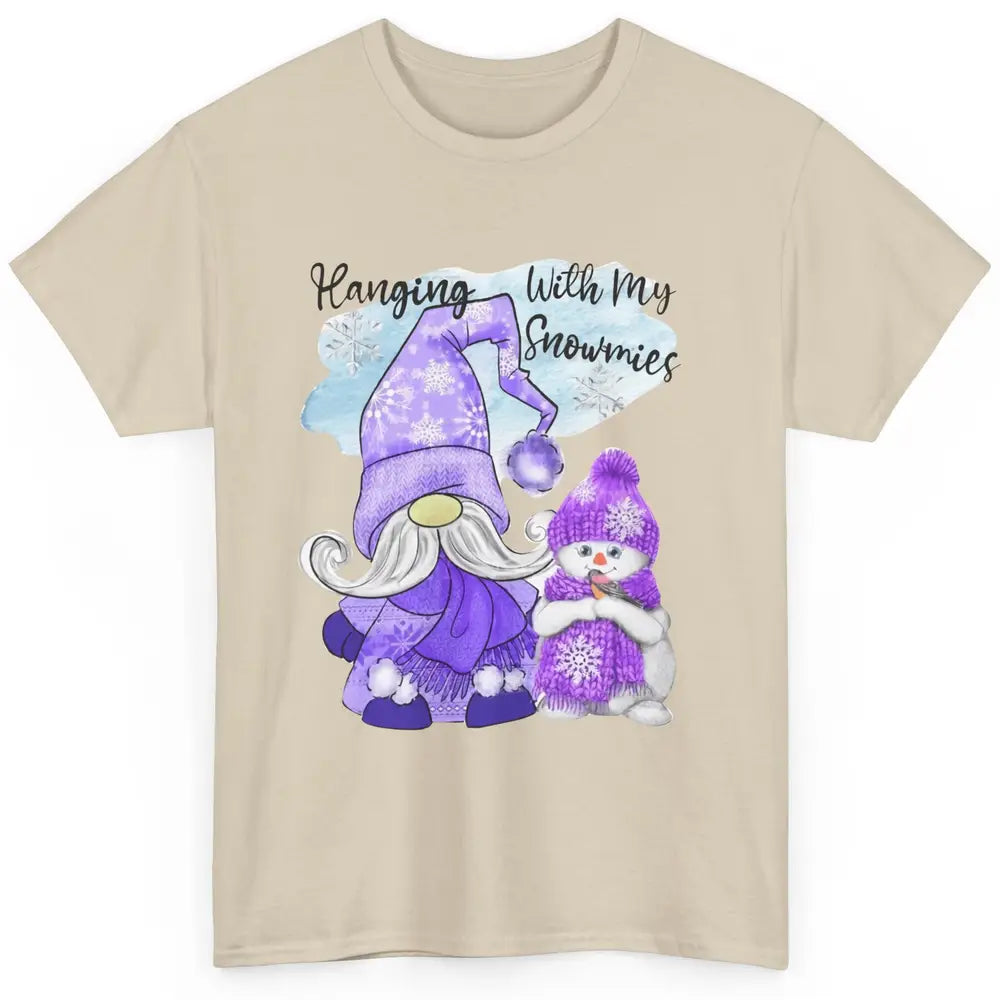 Retro Christmas Snowman And Gnome Hanging With My Snowmies Classic Unisex T-Shirt
