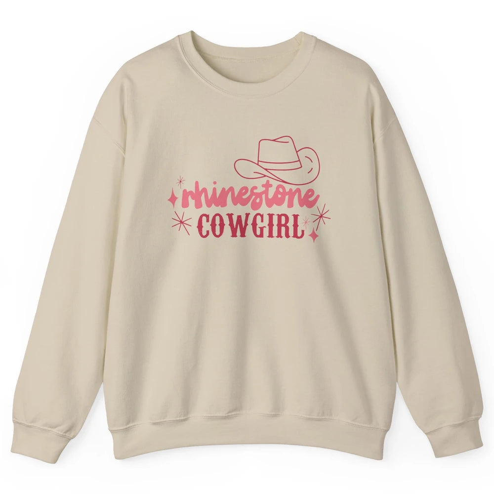 Retro Rhinestone Cowgirl Hippie Western Country Cowgirls Unisex Crewneck Sweatshirt
