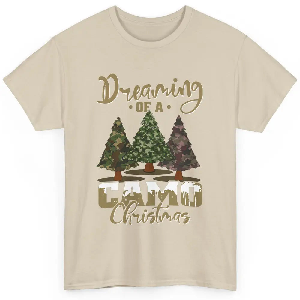 Christmas Tree Dreaming Of A Camo Christmas Veteran Gift Classic Unisex T-Shirt