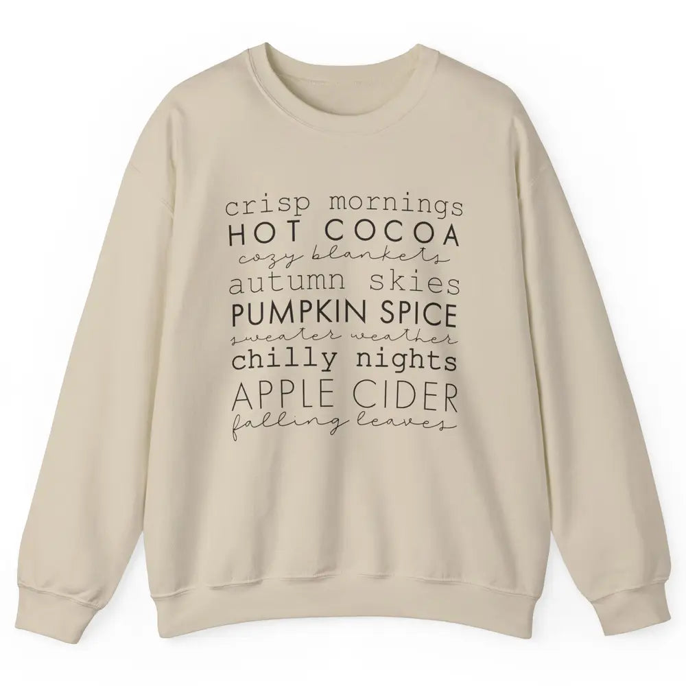 Fall Gift Sweater Weather Apple Cider Falling Leaves Autumn Unisex Crewneck Sweatshirt