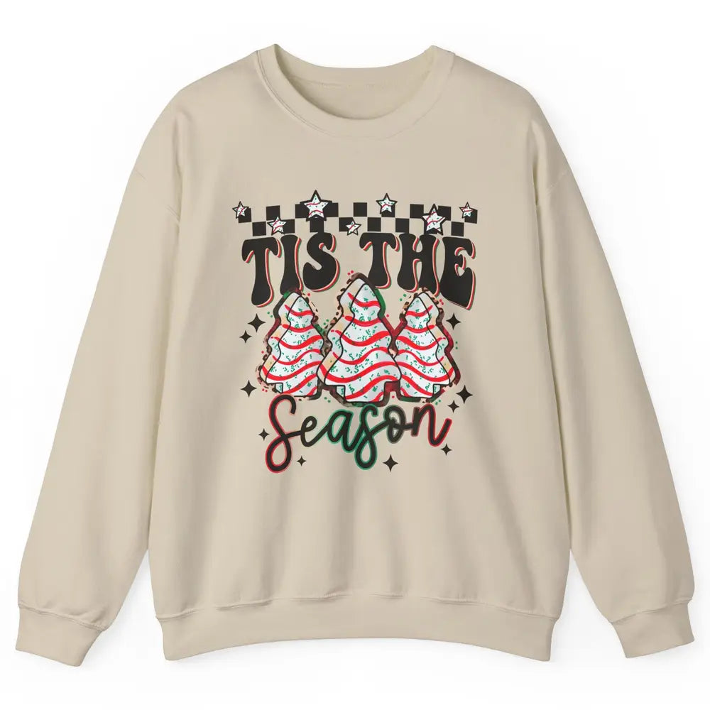 Funny Christmas Tree Cake Tis The Season Debbie Western Xmas Unisex Crewneck Sweatshirt