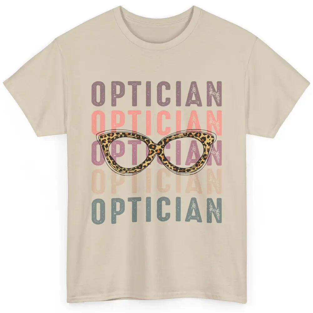 Retro Optometrist Leopard Eyeglasses Optician Ophthalmology Classic Unisex T-Shirt