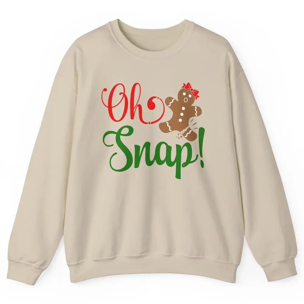 Funny Gingerbread Broken Oh Snap Western Christmas Cookies Unisex Crewneck Sweatshirt