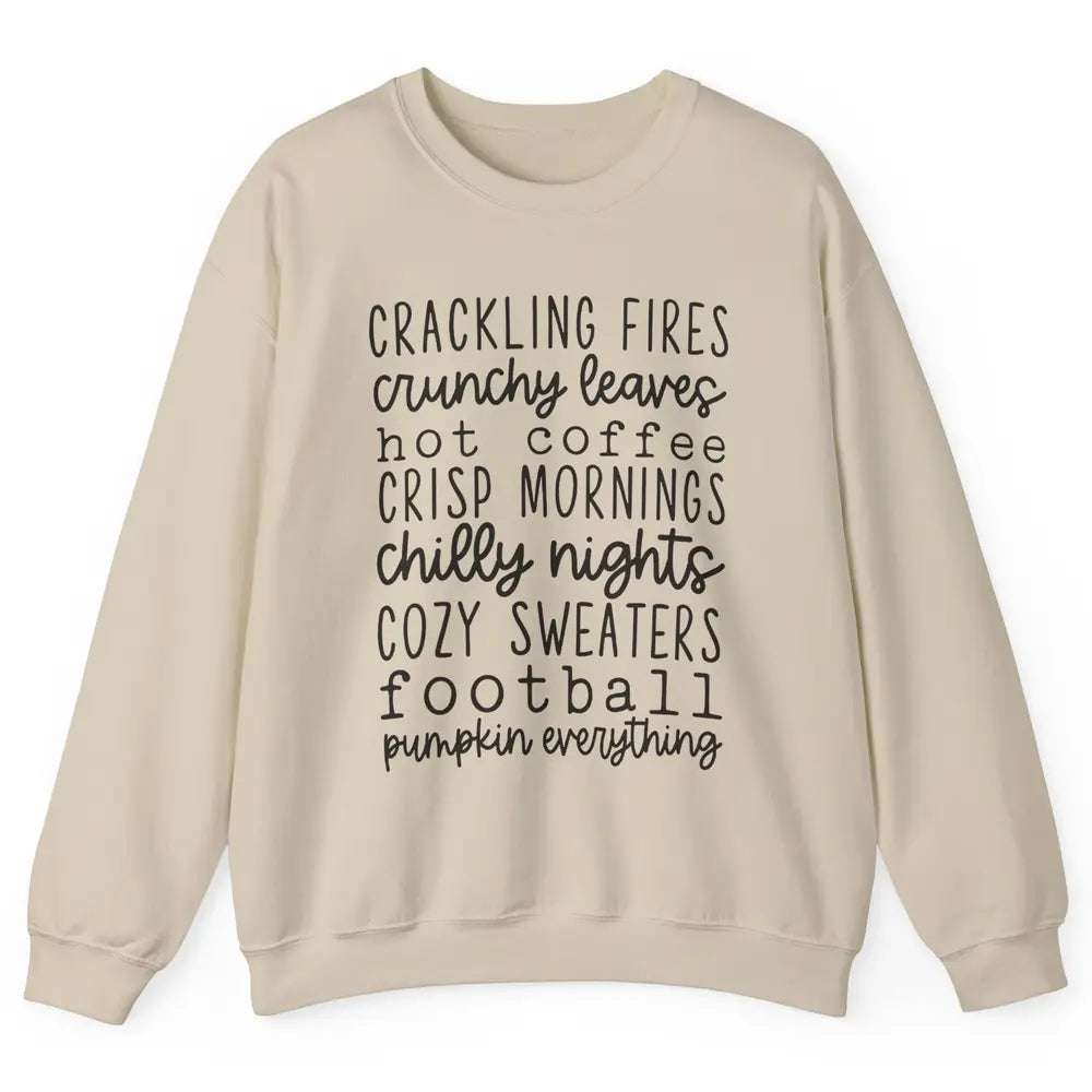 Fall Favorite Crackling Fire Pumpkin Everything Thanksgiving Unisex Crewneck Sweatshirt