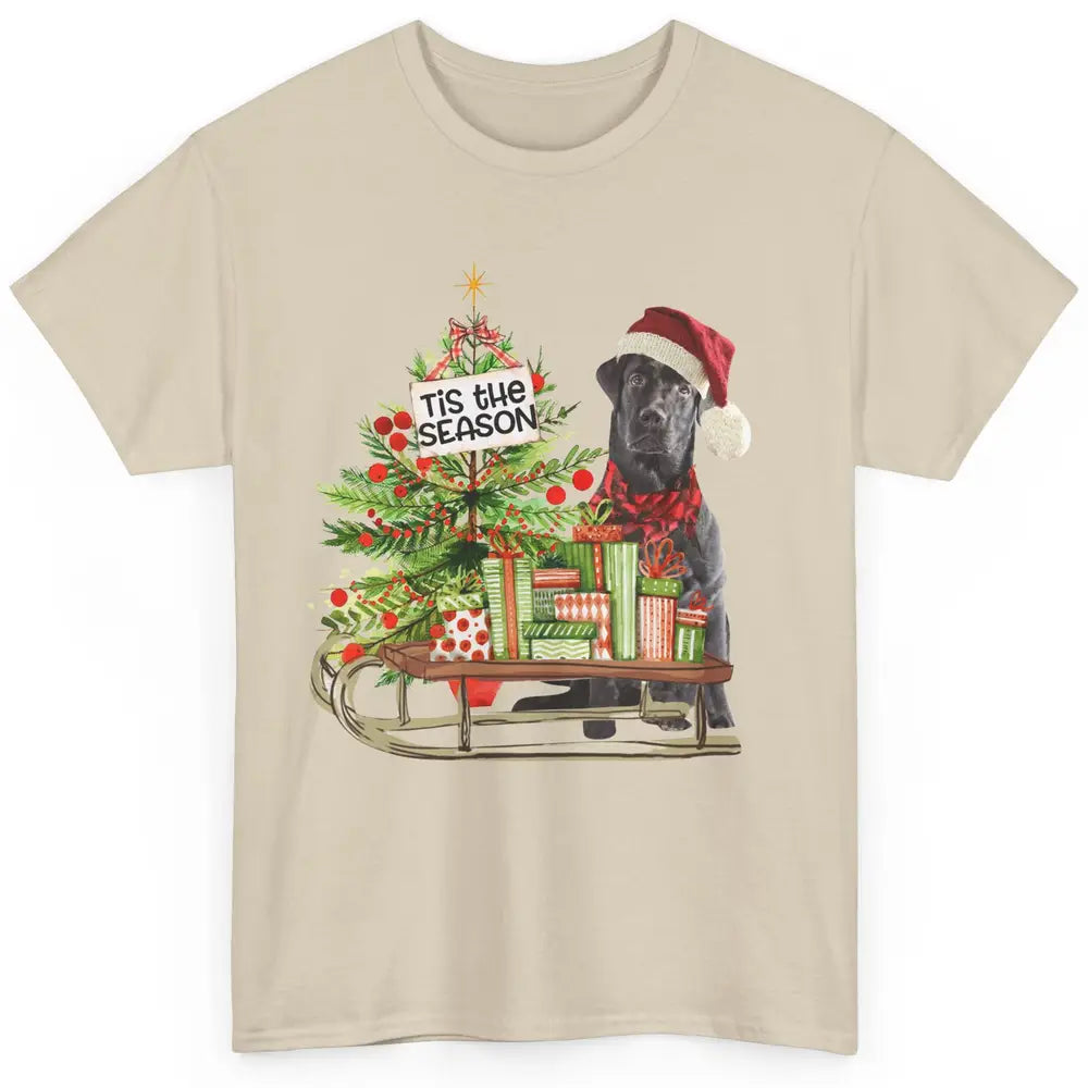 Black Labrador Christmas Tree Tis The Season Black Lab Mom Classic Unisex T-Shirt