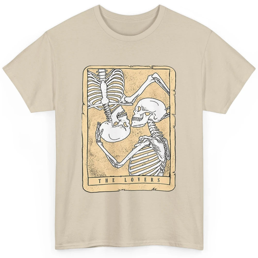 Tarot Card The Lovers Skeleton Couple Funny Skull Vintage Astrology Gothic Happy Valentine's Day Classic Unisex T-Shirt