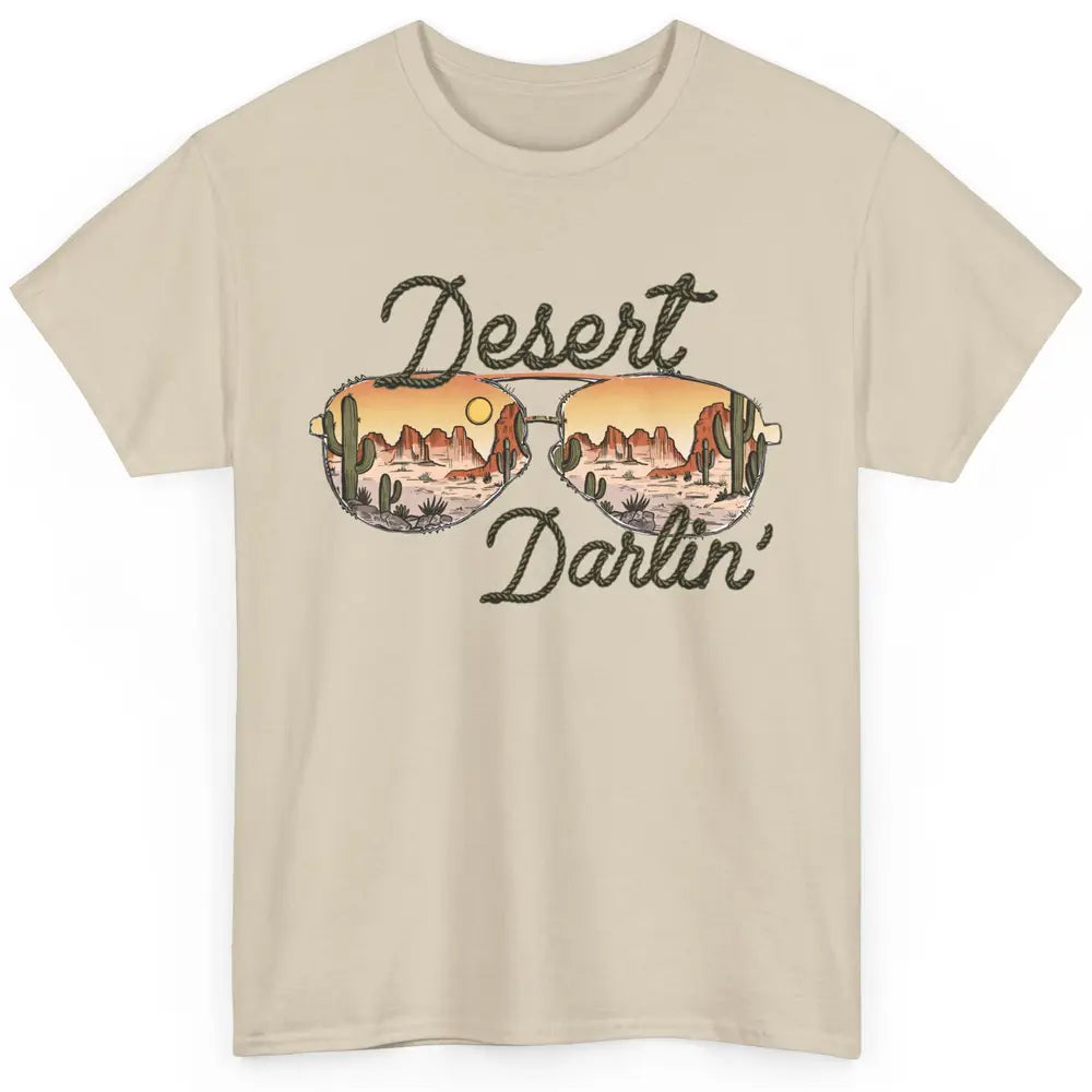 Retro Desert Darling Cactus Glasses Western Country Cowboy Classic Unisex T-Shirt