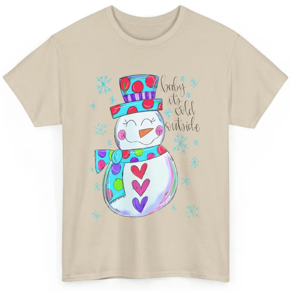 Winter Snowman Baby It's Cold Outside Christmas Hand Drawn Classic Unisex T-Shirt